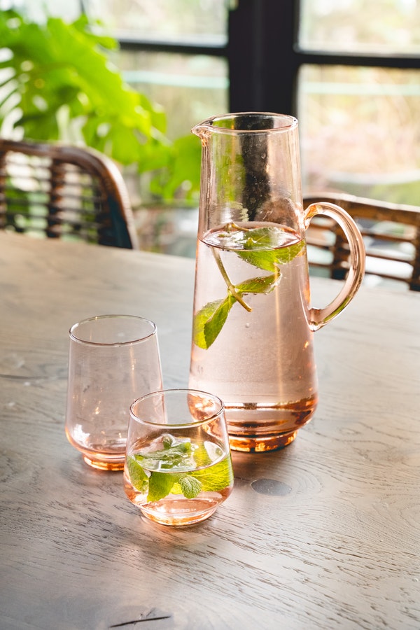 Return to Sender Roze, stapelbare waterglazen, large, set van 2