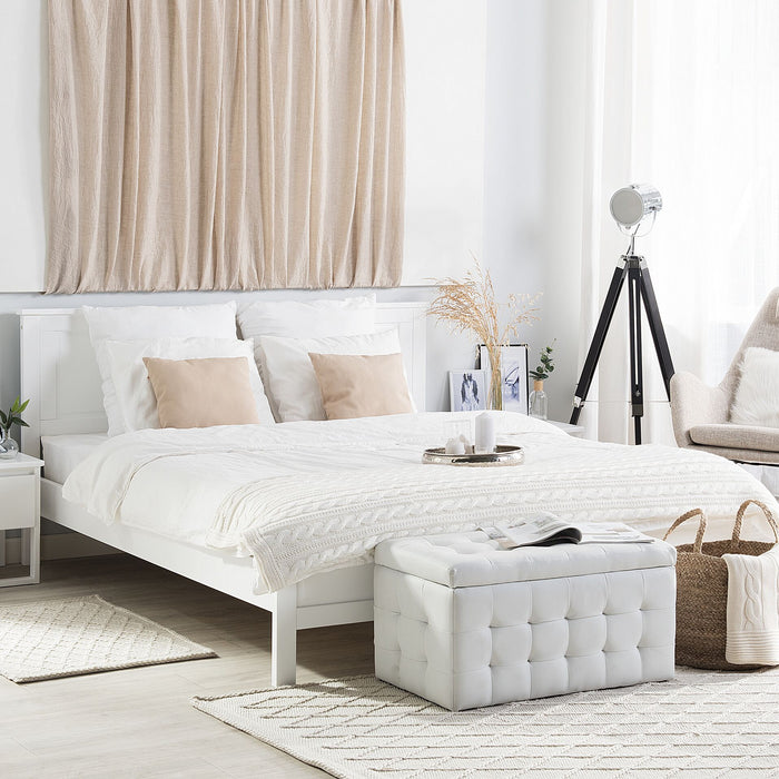 Beliani - OLIVET - Tweepersoonsbed - Wit - 160 x 200 cm - Dennenhout