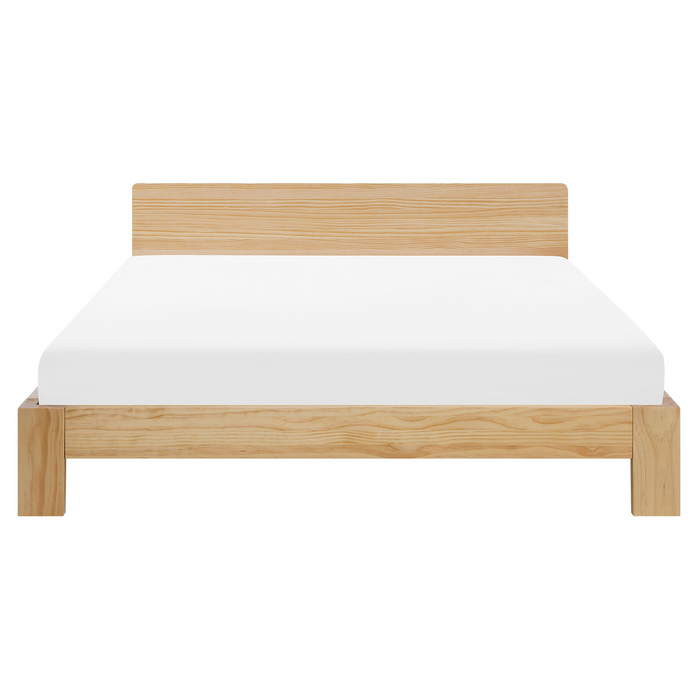 Beliani-ROYAN -Tweepersoonsbed-Lichtbruin-160 x 200 cm-Dennenhout