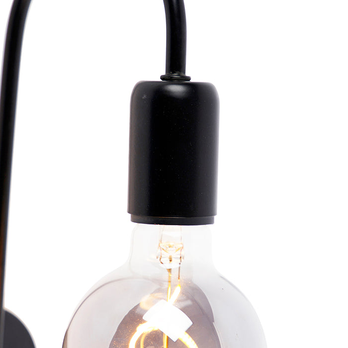 QAZQA Wandlamp roslina - Zwart - Modern - L 12cm