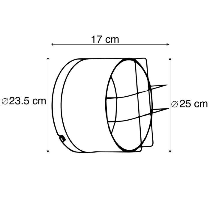QAZQA Wandlamp barril - Zwart - Industrieel - D 25cm