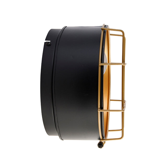 QAZQA Wandlamp barril - Zwart - Industrieel - D 25cm