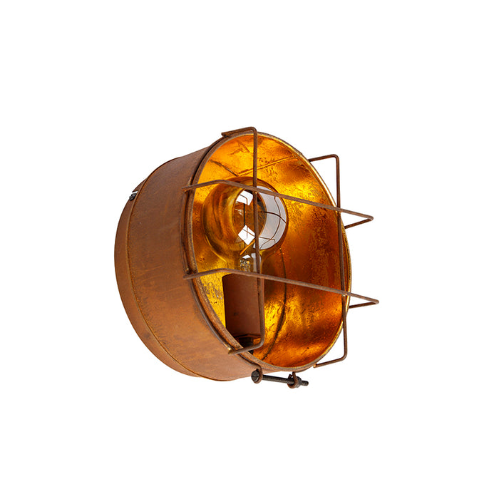 QAZQA Wandlamp barril - Roestbruin - Industrieel - D 25cm