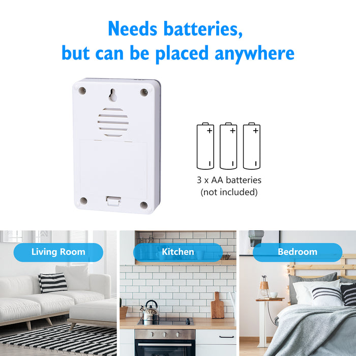 Aigostar Draadloze Deurbel-Met 2 ontvanger-DC-36 Melodie-Wit