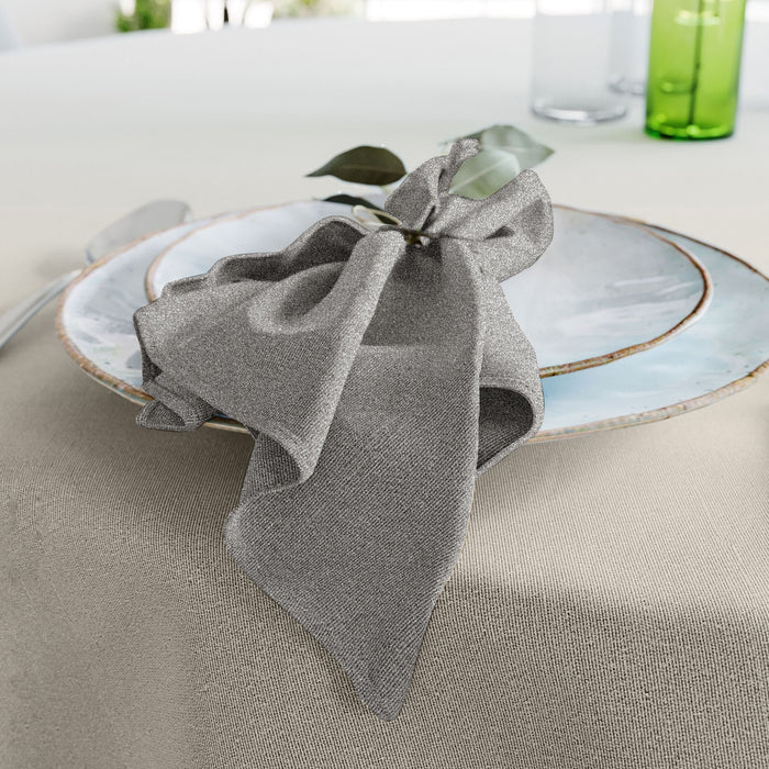 Mistral Home-set van 4 servetten-linnenlook-43x43 cm-zwart