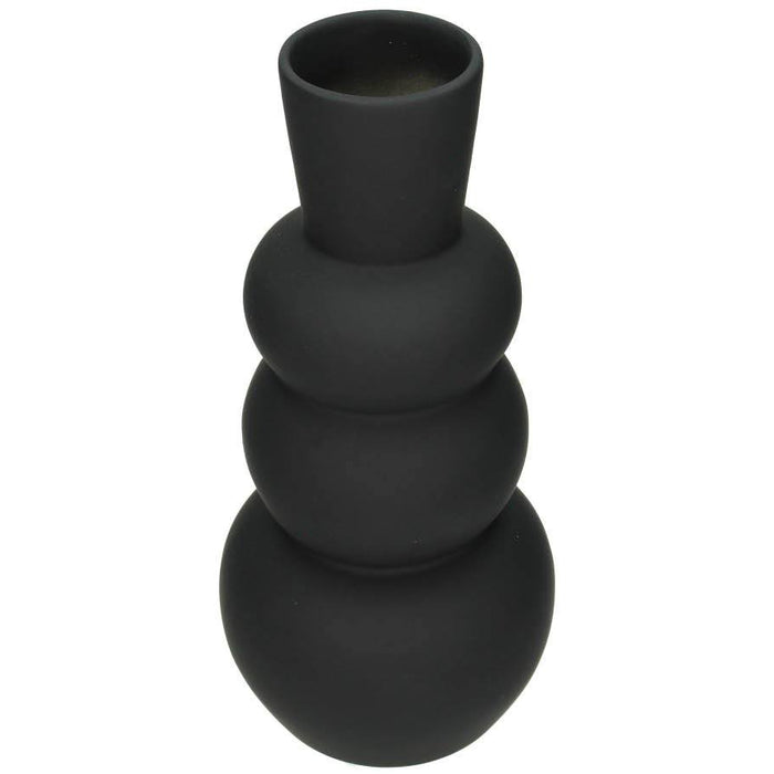 SVJ Home Decorations Fine Vaas - 13 x 13 x 29 cm - Aardewerk - Zwart