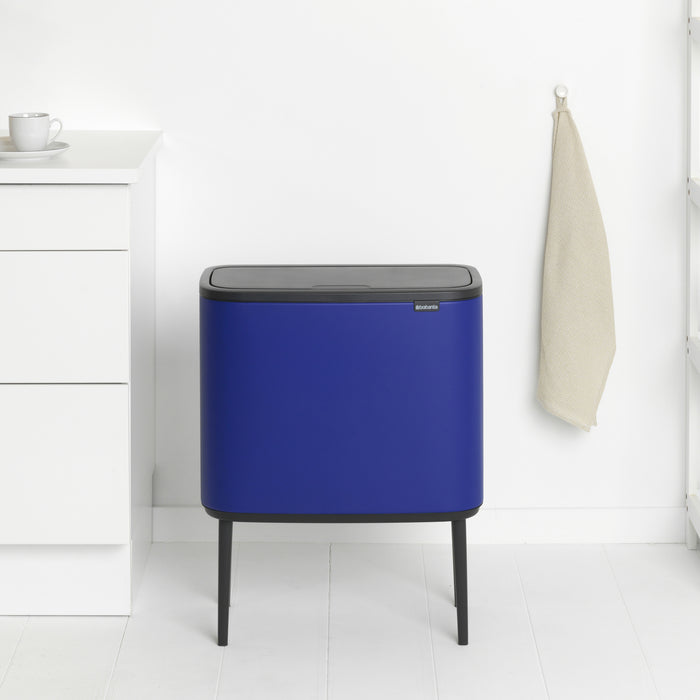 Brabantia Bo Touch Bin Afvalemmer 34 Liter (11 + 23 Liter) - Mineral Powerful Blue