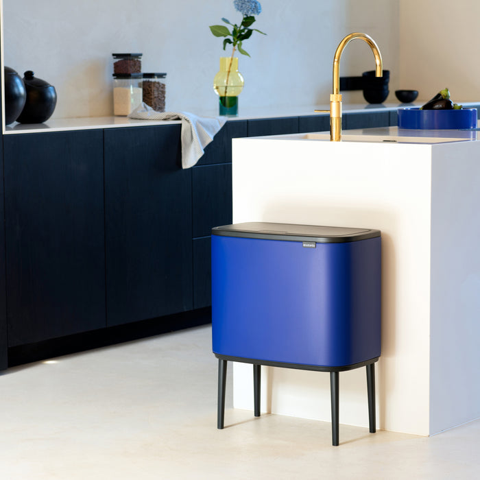 Brabantia Bo Touch Bin Afvalemmer 34 Liter (11 + 23 Liter) - Mineral Powerful Blue