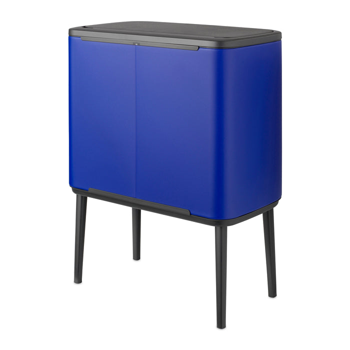 Brabantia Bo Touch Bin Afvalemmer 34 Liter (11 + 23 Liter) - Mineral Powerful Blue