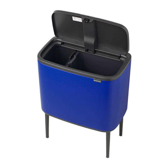 Brabantia Bo Touch Bin Afvalemmer 34 Liter (11 + 23 Liter) - Mineral Powerful Blue