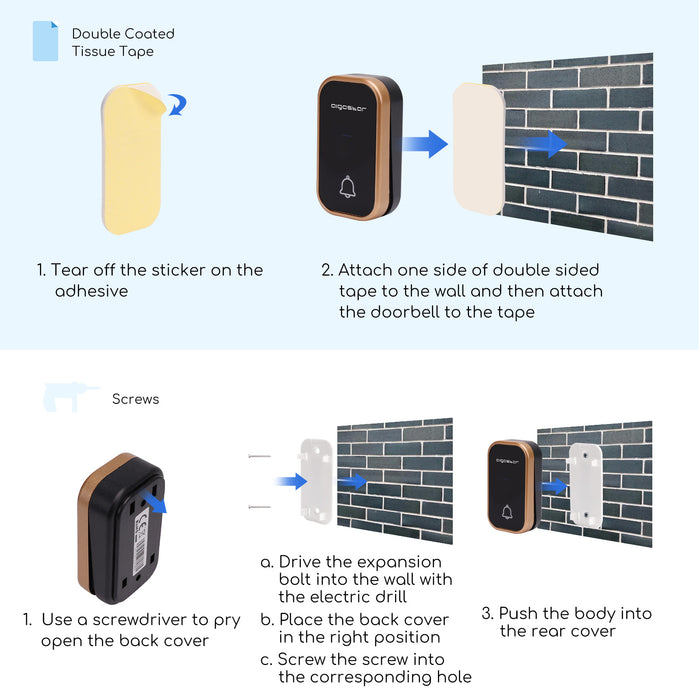 Aigostar Draadloze Deurbel-AC-Zelf aangedreven deurbel-1 ontvanger