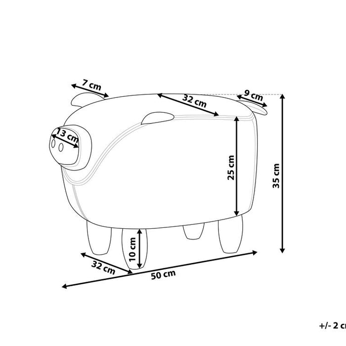 Beliani - PIGGY - Hocker - Roze - Polyester