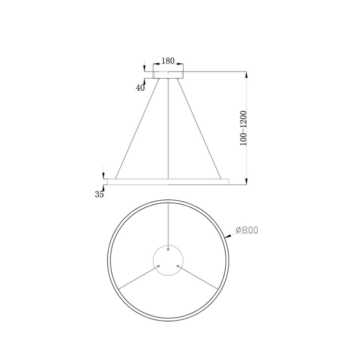 Maytoni - Hanglamp Rim Messing Ø 80 cm 4000K .