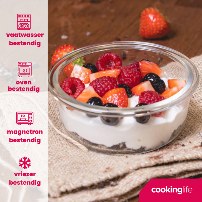 Sareva Glazen Vershoudbakje Cook & Fresh - Rond - 3-delig