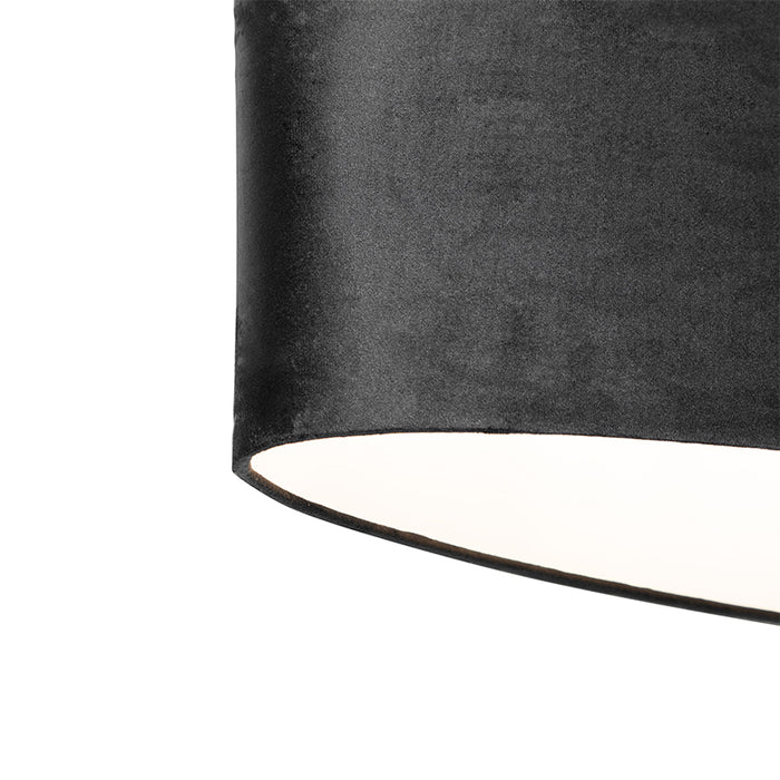QAZQA Hanglamp tanbor - Zwart - Modern - L 75cm