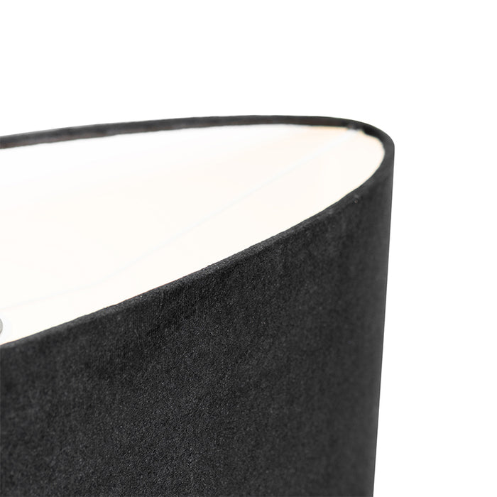 QAZQA Hanglamp tanbor - Zwart - Modern - L 75cm