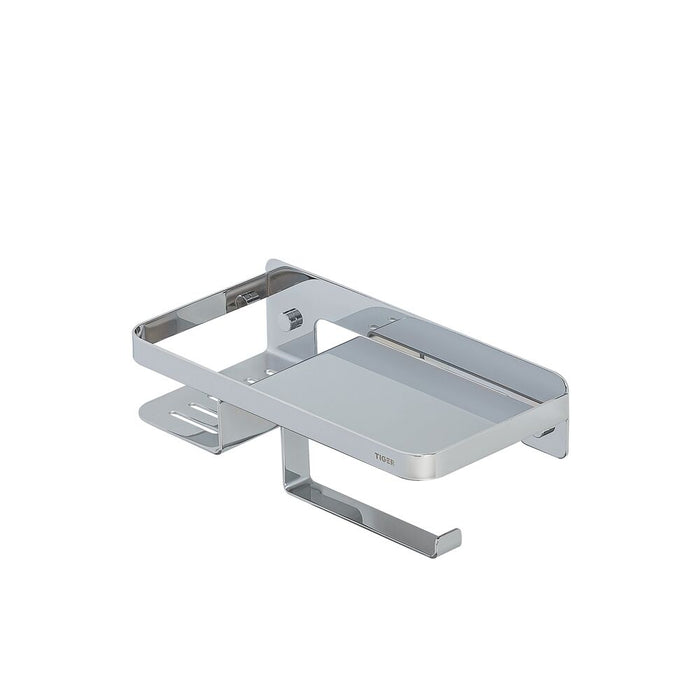 Tiger Caddy Toiletrolhouder met Planchet - Chroom