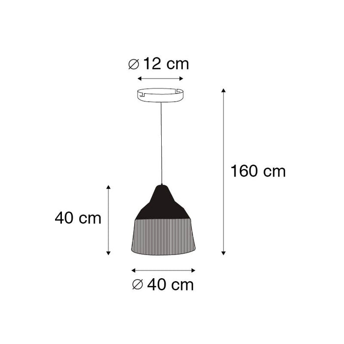 QAZQA Hanglamp jenthe - Zwart - Landelijk - D 40cm