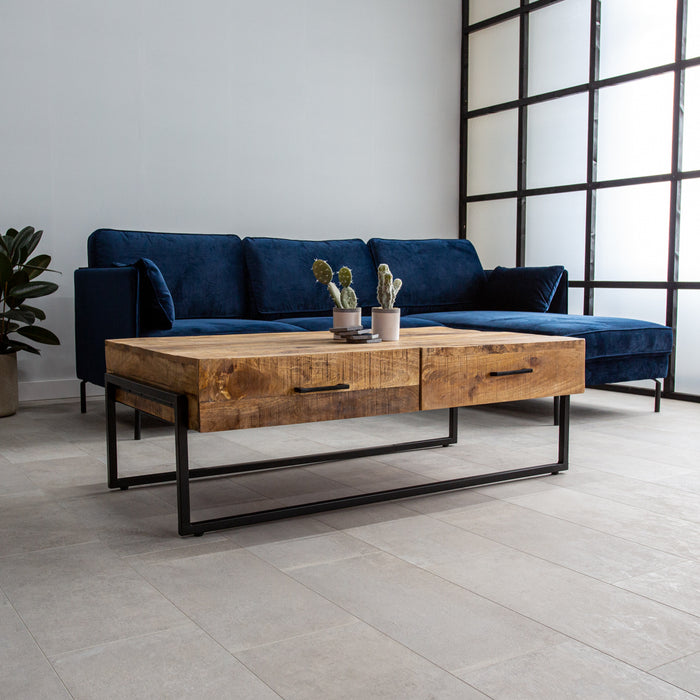 Dimehouse Industriële salontafel Emma mangohout lichtbruin