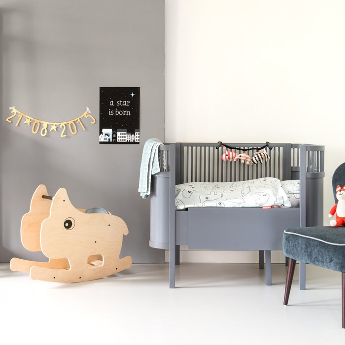 Sebra Ledikant En Peuterbed Grijs