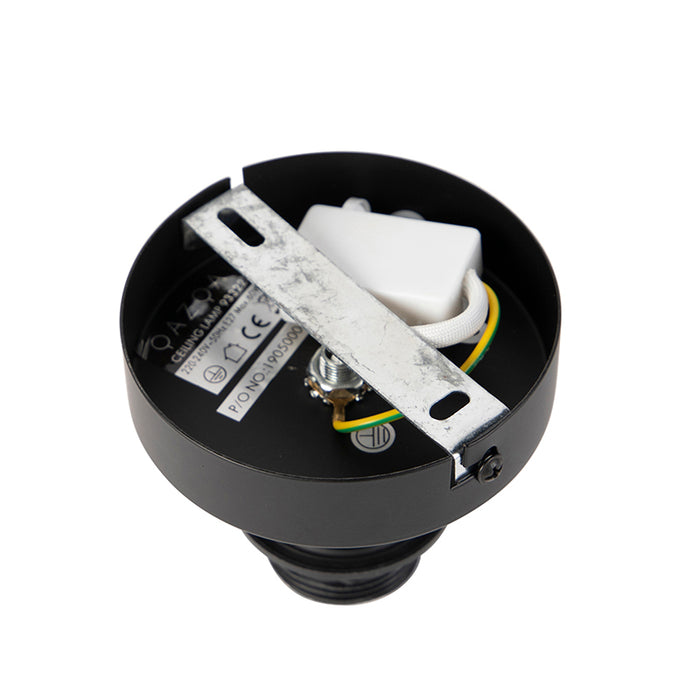 QAZQA Moderne plafondlamp zwart met goud 47 cm duo kap - Combi