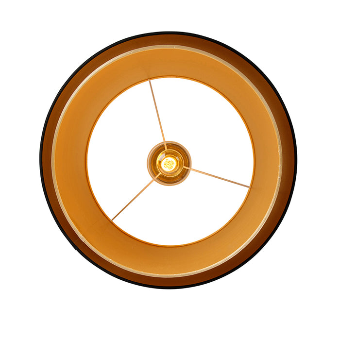 QAZQA Moderne plafondlamp zwart met goud 47 cm duo kap - Combi