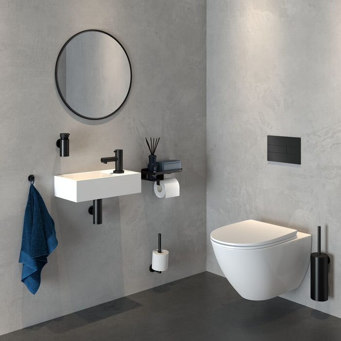 Tiger Caddy Toiletrolhouder met Planchet - Zwart