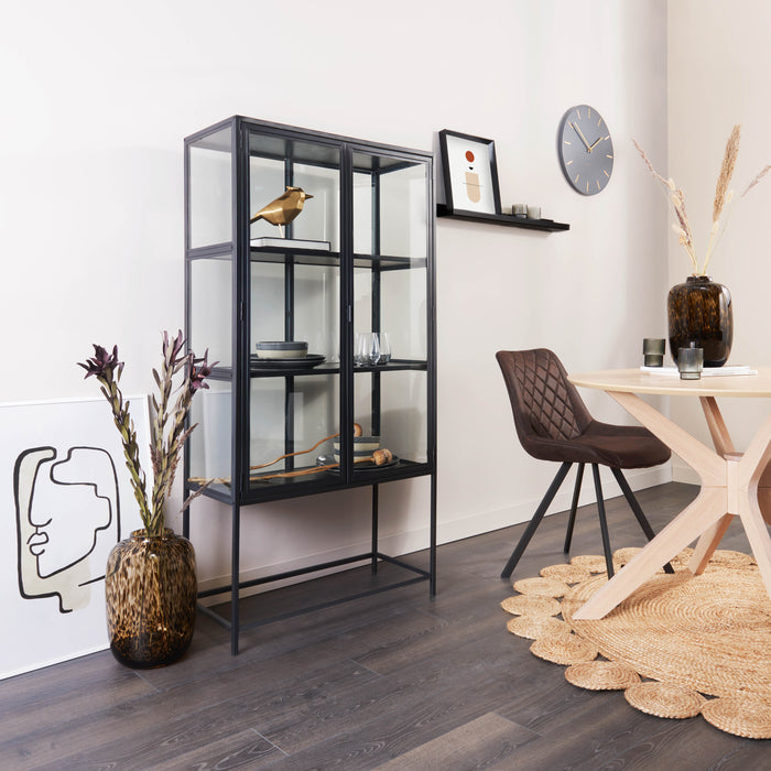 by fonQ Jaxon Vitrinekast 150 x 77 cm - Zwart