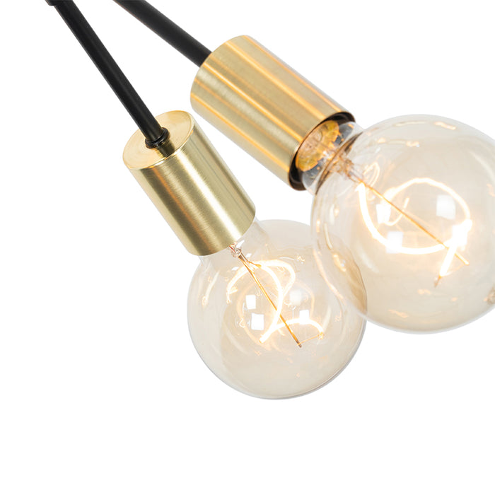 QAZQA Design hanglamp zwart met goud 12-lichts - Juul