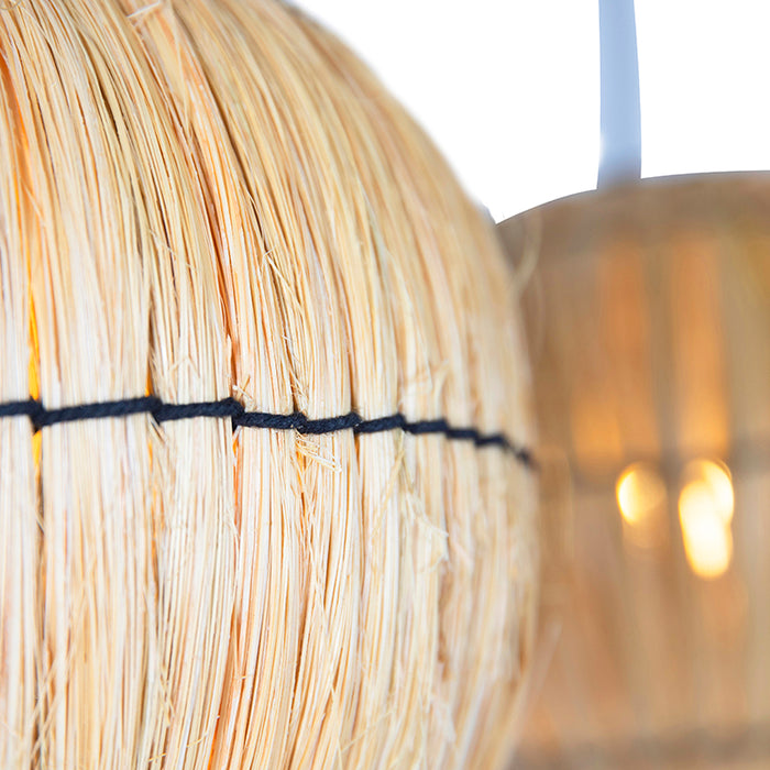 QAZQA Hanglamp canno - Naturel - Oosters - L 120cm