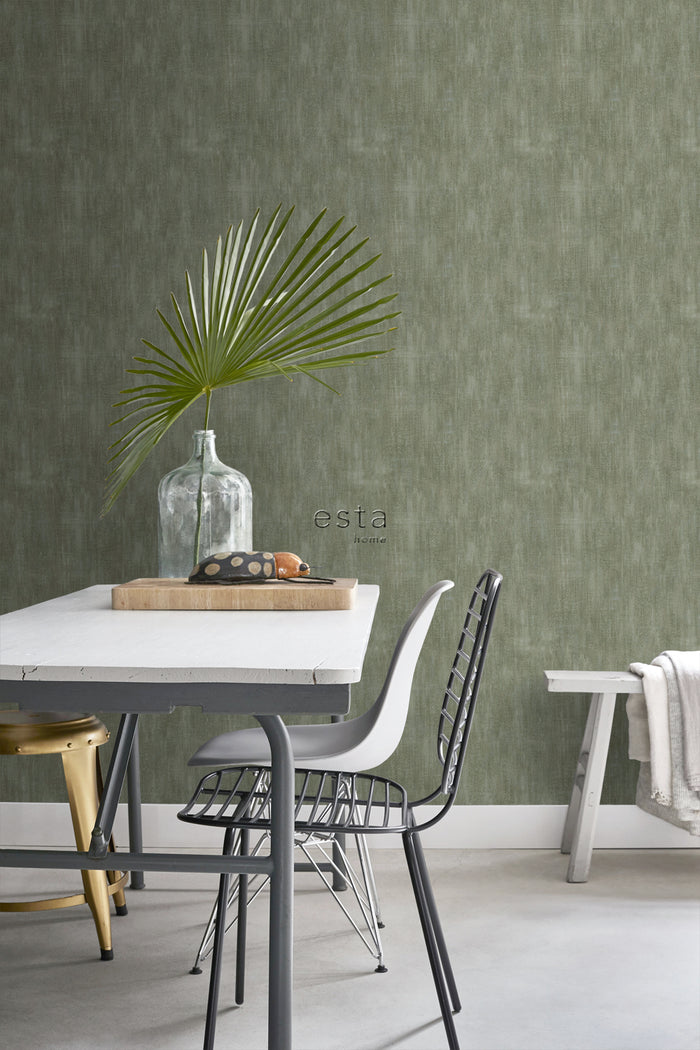 ESTAhome behang betonlook olijfgroen - 0,53 x 10,05 m - 148754