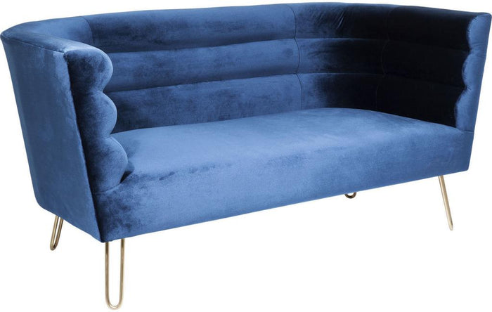Kare Design Monaco 2-Zits Bank B160 Cm - Fluweel Blauw