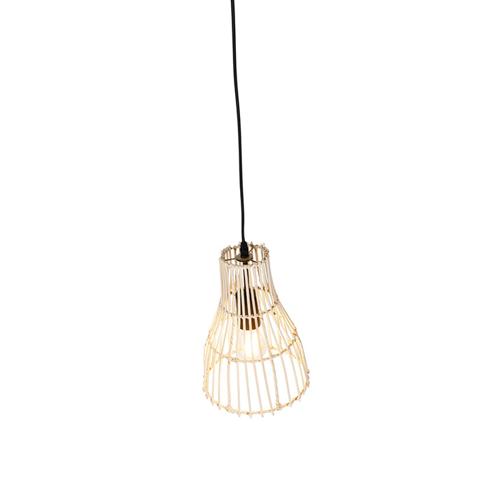 QAZQA Landelijke hanglamp rotan 20 cm - Botello