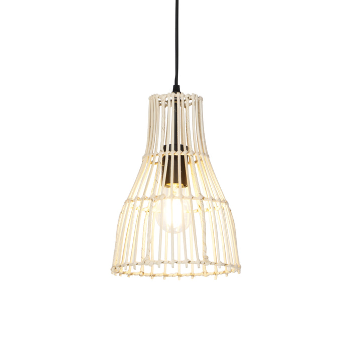 QAZQA Landelijke hanglamp rotan 20 cm - Botello