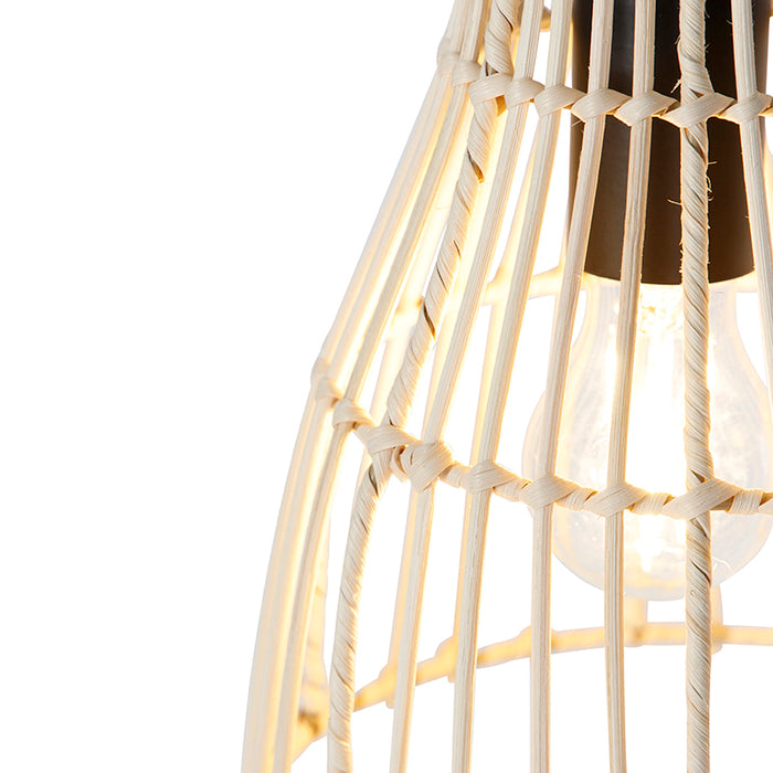 QAZQA Landelijke hanglamp rotan 20 cm - Botello