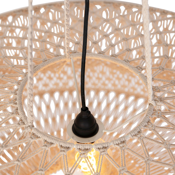 QAZQA Oosterse hanglamp macramé 70 cm - Leonard