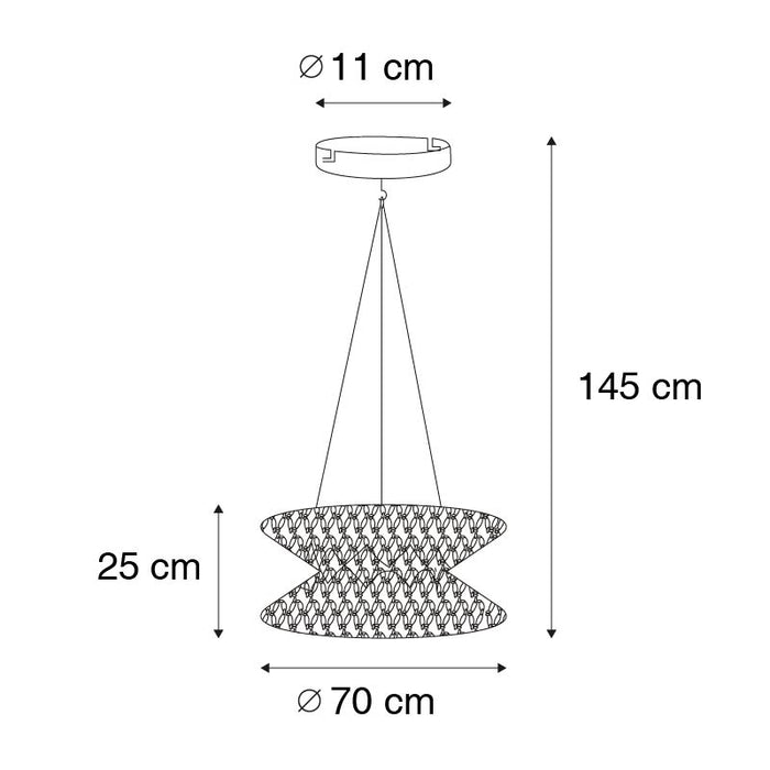 QAZQA Oosterse hanglamp macramé 70 cm - Leonard