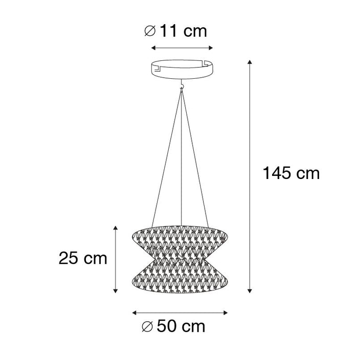 QAZQA Oosterse hanglamp macramé 50 cm - Leonard
