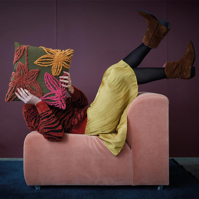 KAAT Amsterdam Posy Sierkussen 45 x 45 cm - Olijfgroen