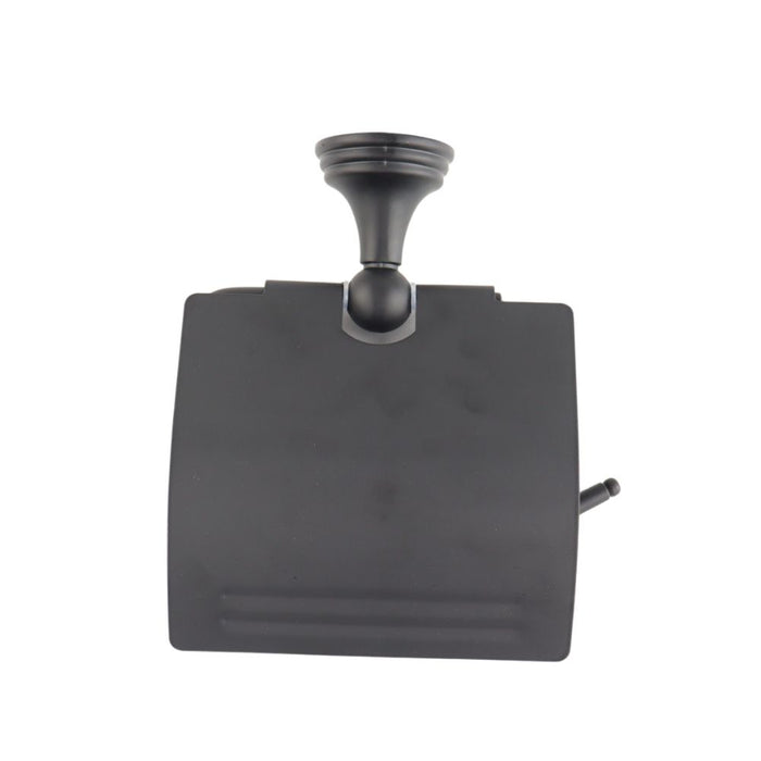 Orange85 Wc rolhouder Toiletrolhouder met Klep Zwart 13x4x6 cm Zink