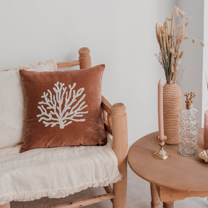 À la Velvet Sierkussen 45 x 45 cm - Koraal