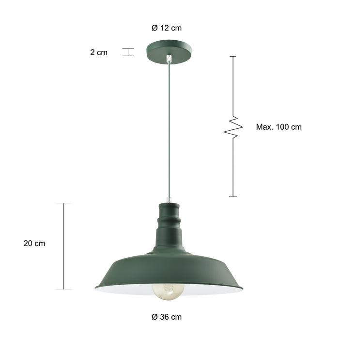 QUVIO Hanglamp rond groen - QUV5158L-GREEN