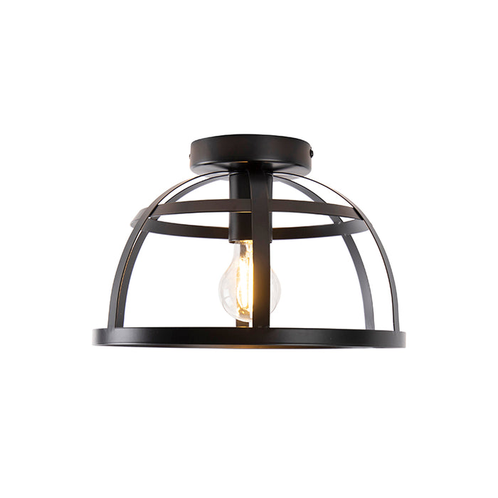 QAZQA Industriële plafondlamp zwart - Boula