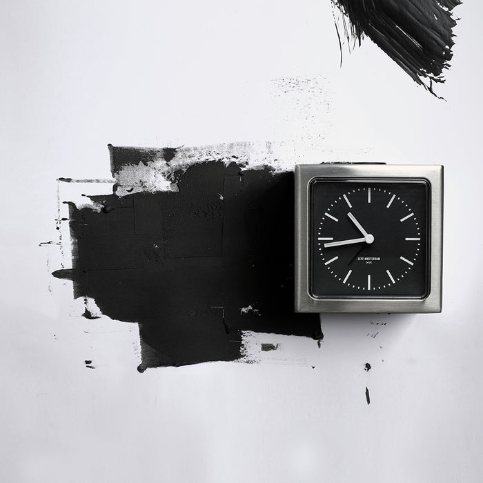 LEFF amsterdam - Block - Alarm - Staal|Zwart - Design - Staande Klok