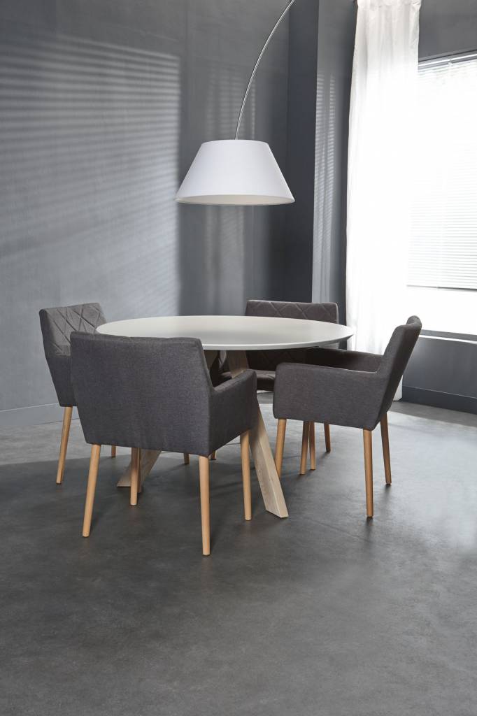 Duverger Pure Scandinavian - Eettafel - rond - wit - MDF blad - licht