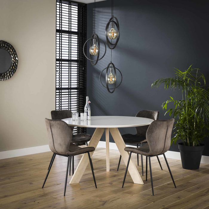 Duverger Pure Scandinavian - Eettafel - rond - wit - MDF blad - licht