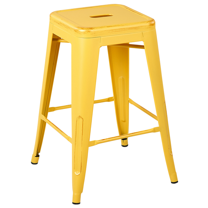 Beliani - CABRILLO M - Barkruk - Set van 2 - Geel - Staal