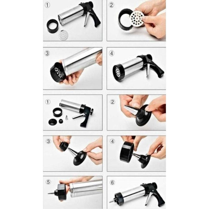 Excellent Houseware Garneerspuit RVS voor Decoratie Koekjes Opzetst...