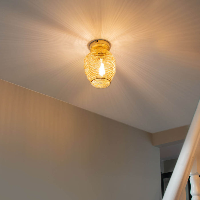 QAZQA Oosterse plafondlamp goud - Nidum Bene