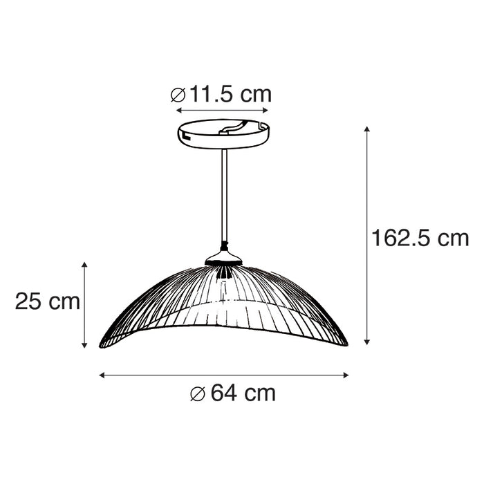 QAZQA Design hanglamp messing draad 64cm - Pia